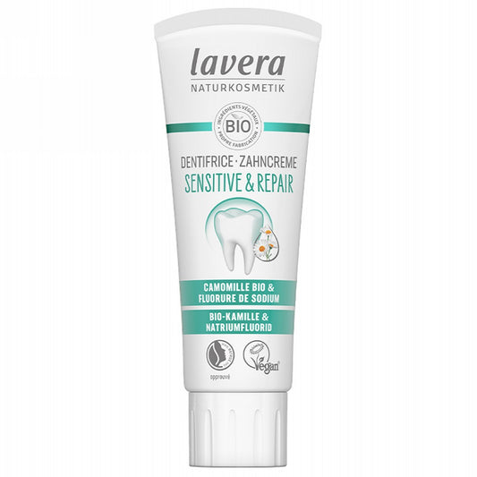 Lavera Sensitive & Repair Toothpaste 75mL, With Organic Chamomile & Sodium Fluoride