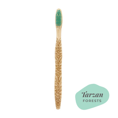 Brush it On Adult Soft Bristles Bamboo Toothbrush, Tarzan Design