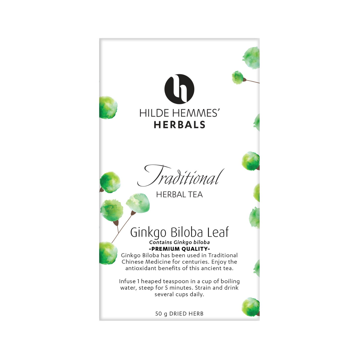 Hilde Hemmes' Herbals Ginkgo Biloba Leaf 50g, Loose Leaf
