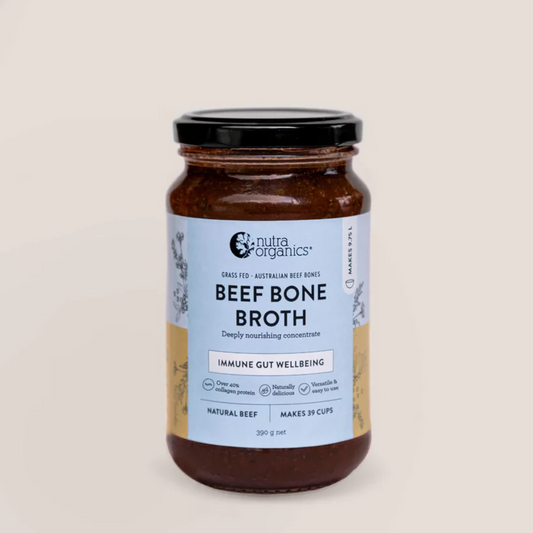 Nutra Organics Beef Bone Broth Concentrate 390g, Natural Beef Flavour