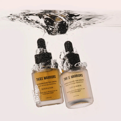 Three Warriors Hydrabronze Medium To Dark Tanning Drops 30mL, Supercharge Your Skin