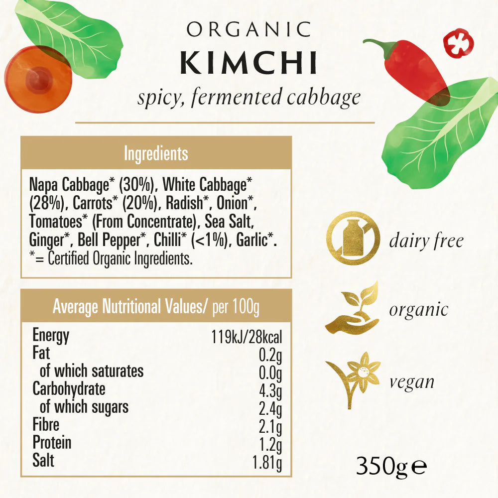 Biona Certified Organic Kimchi 350g, Spice Up Your Meals!