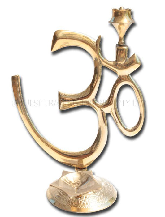 Tusli Brass Om Incense Holder & Cone Holder, Simplicity At It's Best