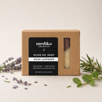 Medika Organics Bush Lavender Soap Bar 130g, Handmade In Queensland