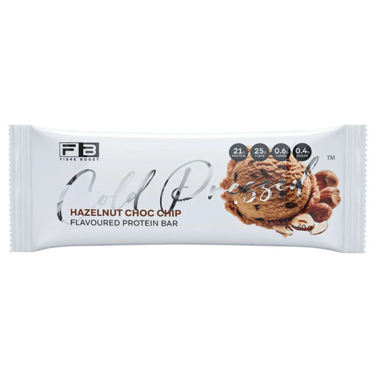 Fibre Boost Cold Pressed Protein Bar Single or Box of 12, Hazelnut Choc Chip Flavour