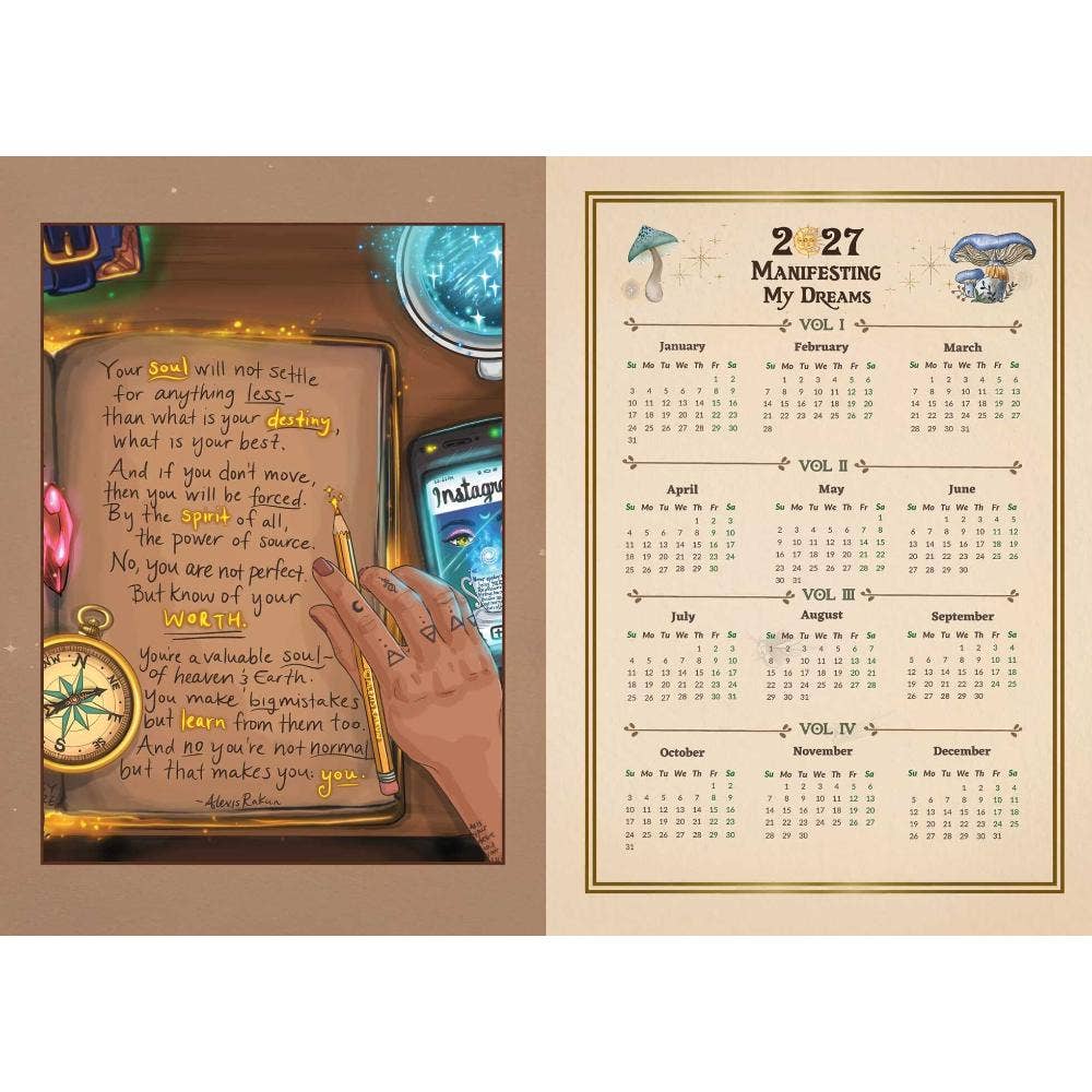 Alexis Rakun 2027 Manifest Your Dreams Planner Calendar, Affirmation | Alchemy | Inspiration