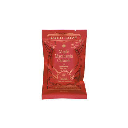 Loco Love Chocolate 35g, Maple Macadamia Caramel With Tasmanian Sea Salt