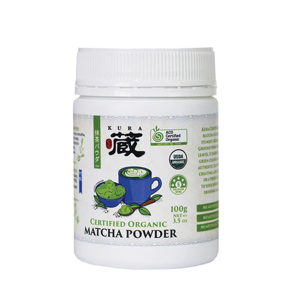 Kura Certified Organic Matcha Powder 100g, Beautifully Smooth