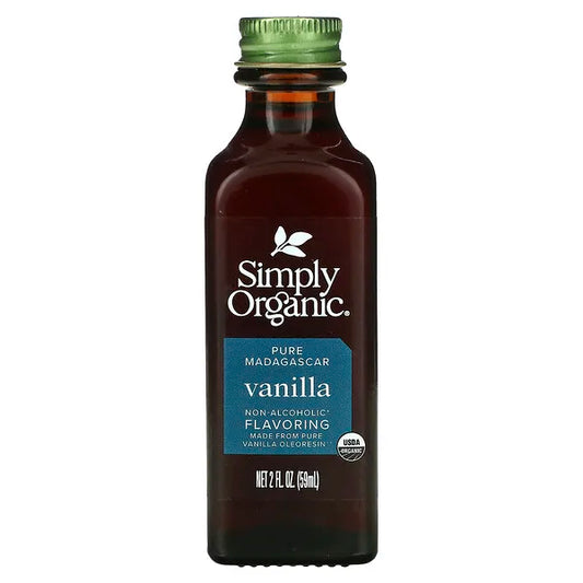 Simply Organic Vanilla Flavour 59ml, Alcohol Free (Glass Amber Bottle) Pure Madagascar