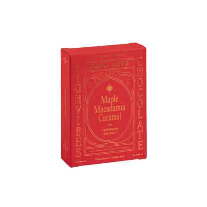 Loco Love Chocolate Twin Pack 2 x 35g Bars, Maple Macadamia Caramel With Tasmanian Sea Salt
