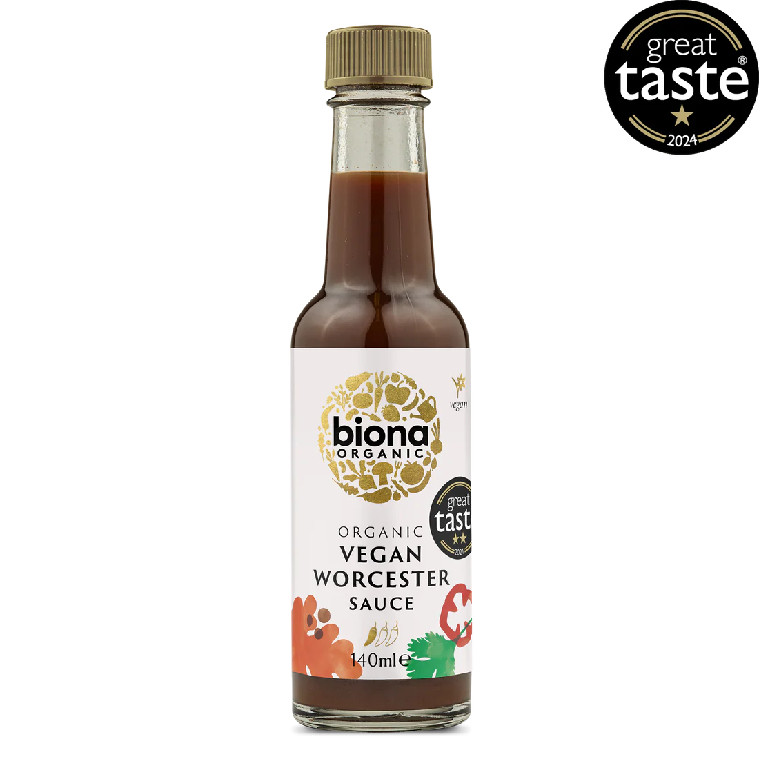 Biona Organic Vegan Worcester Sauce 140mL, Perfect As A Dipping Sauce