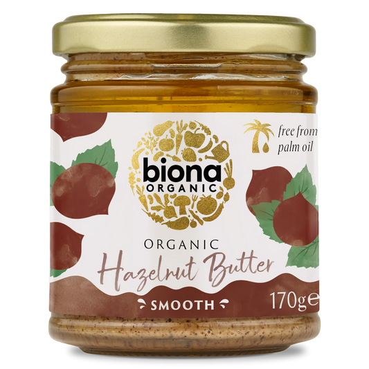 Biona Certified Organic Smooth Hazelnut Butter 170g, Free From Palm Oil