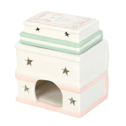 Book Stack Ceramic Oil Burner & Wax Warmer, Great Gift For Book Lovers