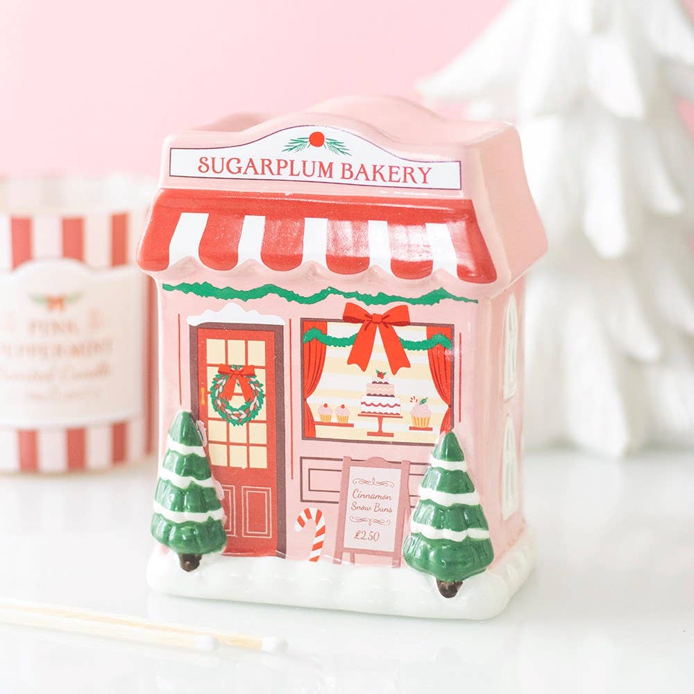 Sugarplum Bakery Ceramic Oil Burner & Wax Warmer, For A Cozy Feeling