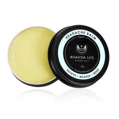 Ananda Life Vegan Aromatherapy Headache Balm 40g, Soothe Away Stress Headaches