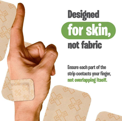 PATCH Mixed Pack Of 100 Assorted Size Bandages, For Sensitive Skin