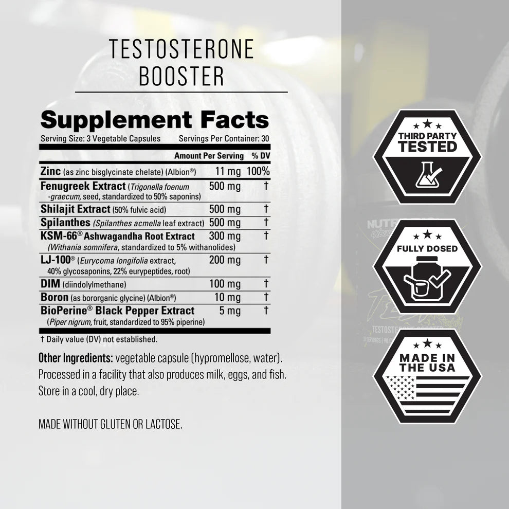 Nutrabio Unbound Series. TEST The Ultimate Testosterone Booster 90 Capsules, For Explosive Strength & Maximum Gain