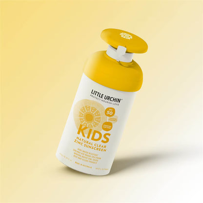Little Urchin Natural Clear Zinc Kids Sunscreen SPF 50+ 100g Or 300g, 4 Hours Water Resistant