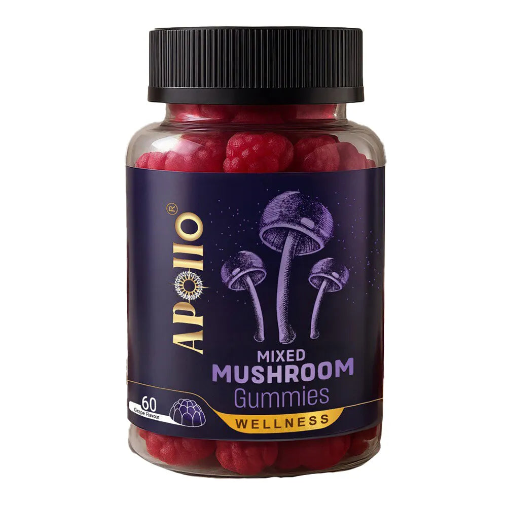 Apollo Mixed Mushroom 60 Gummies, Supports Mental Clarity & Vitality