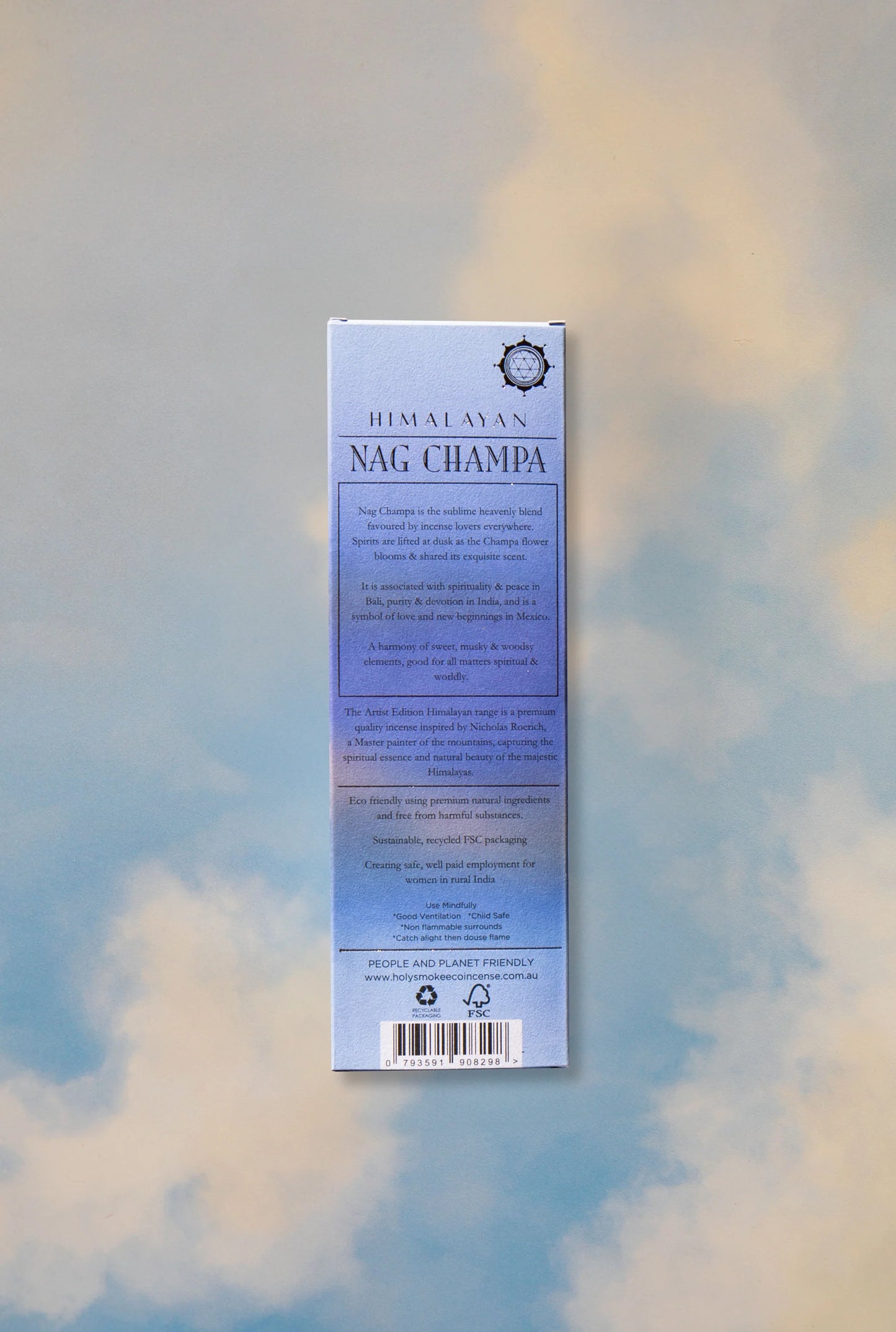 Holy Smoke Eco Incense Himalayan Nag Champa 25gm, Sacred Floral-Resin Temple Bloom