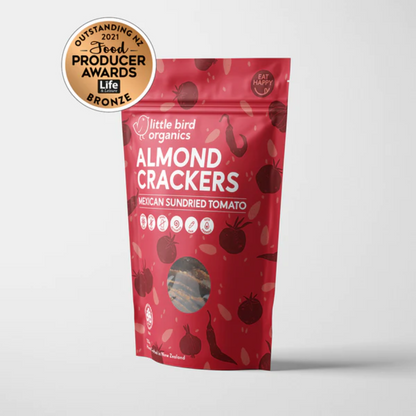 Little Bird Organics Almond Crackers 100g, Mexican Sun-dried Tomatoes