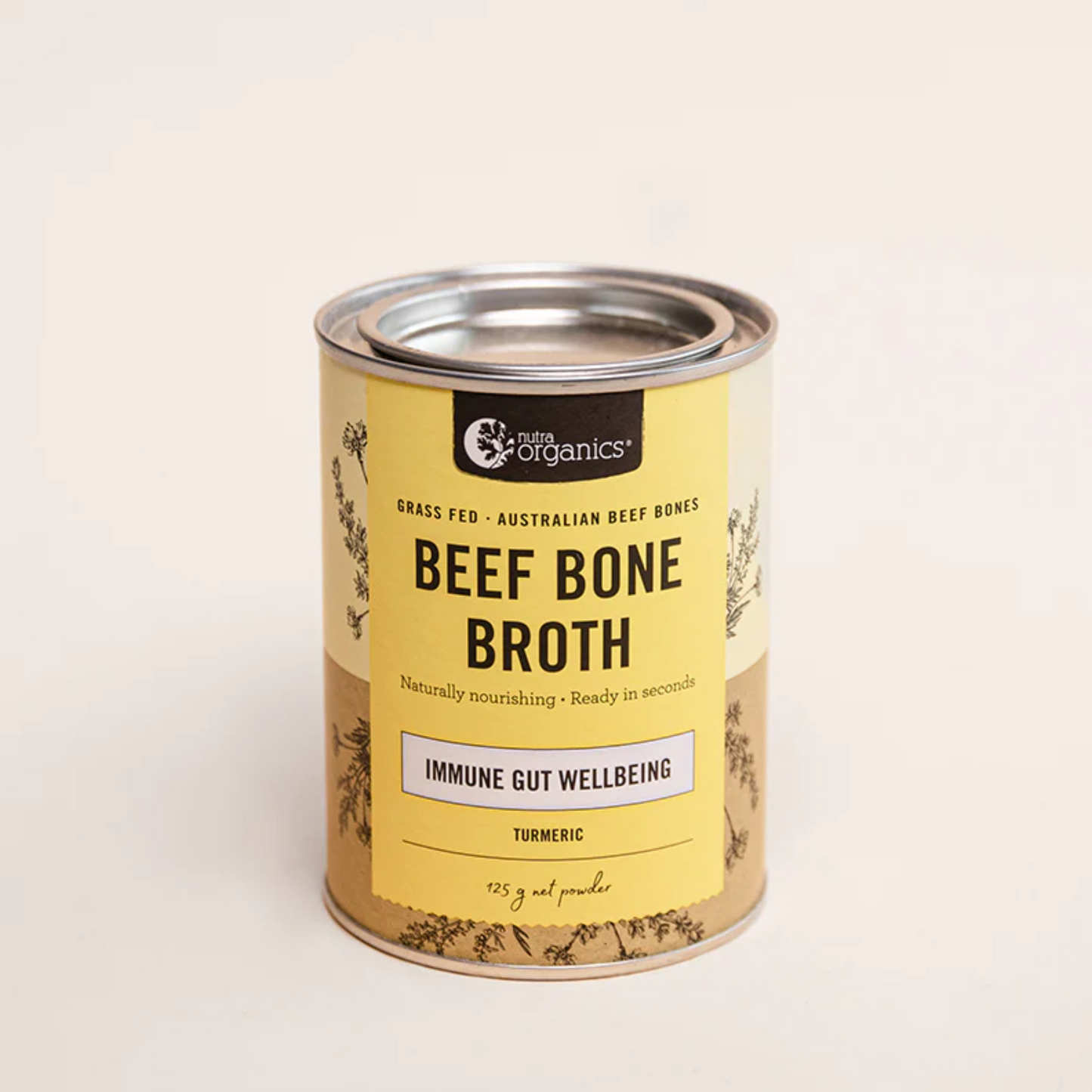 Nutra Organics Bone Broth Beef 125g, Turmeric Flavour