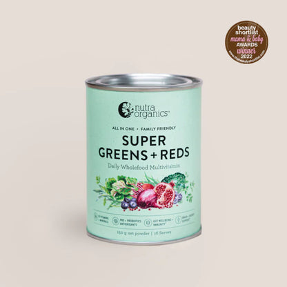 Nutra Organics Super Greens + Reds 150g, 300g, 600g Or 1kg, Alkalising Minerals & Certified Organic
