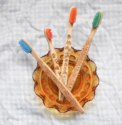 Brush it On Adult Soft Bristles Bamboo Toothbrush, Nemo Design