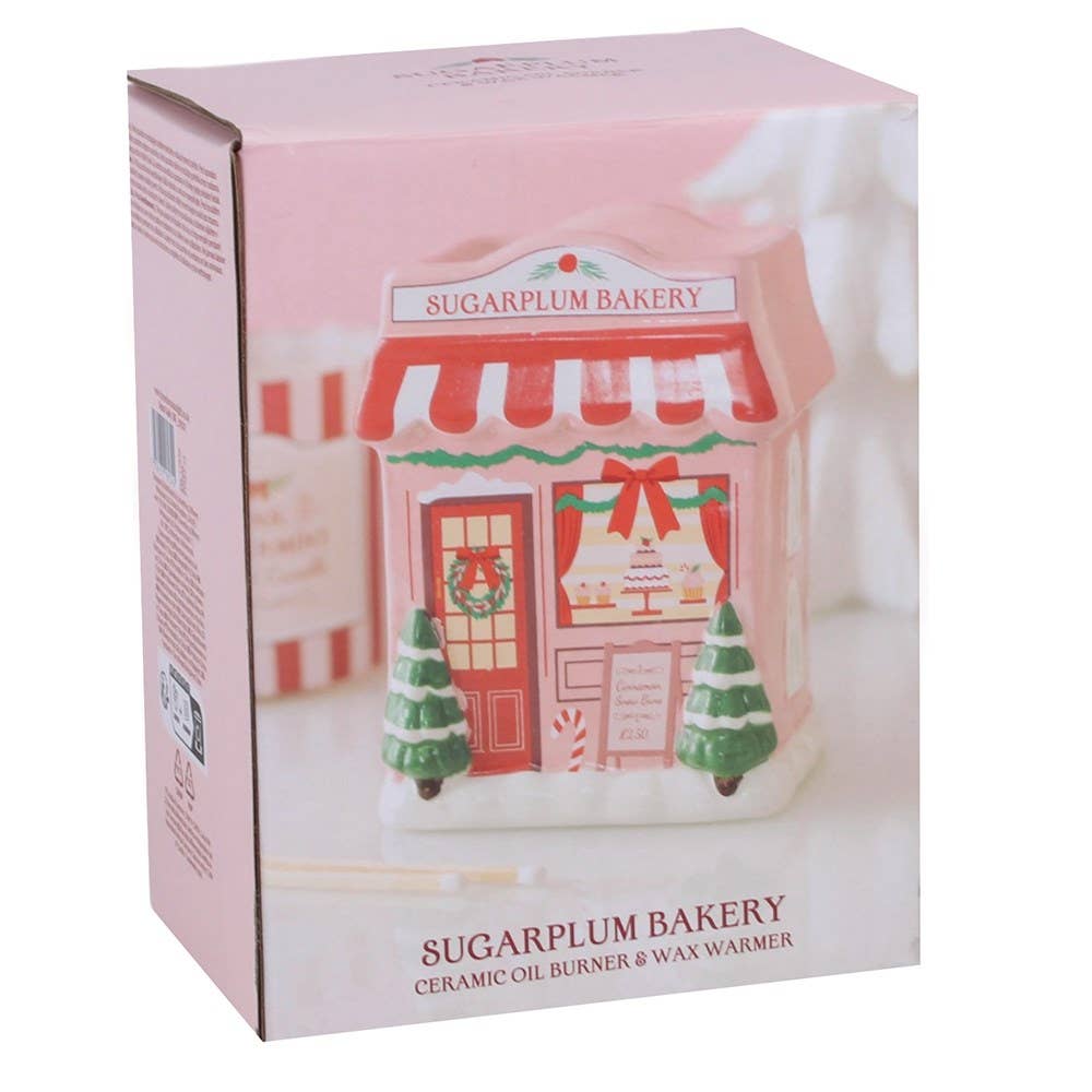 Sugarplum Bakery Ceramic Oil Burner & Wax Warmer, For A Cozy Feeling