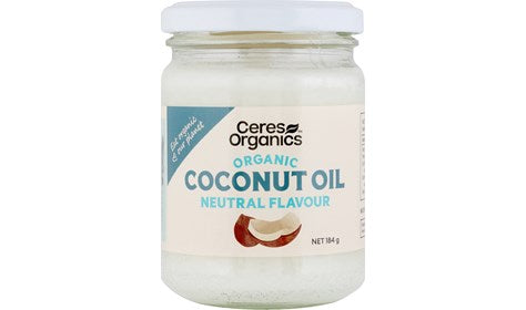 Ceres Organics Coconut Oil Neutral Flavour 184g, For High Heat Cooking
