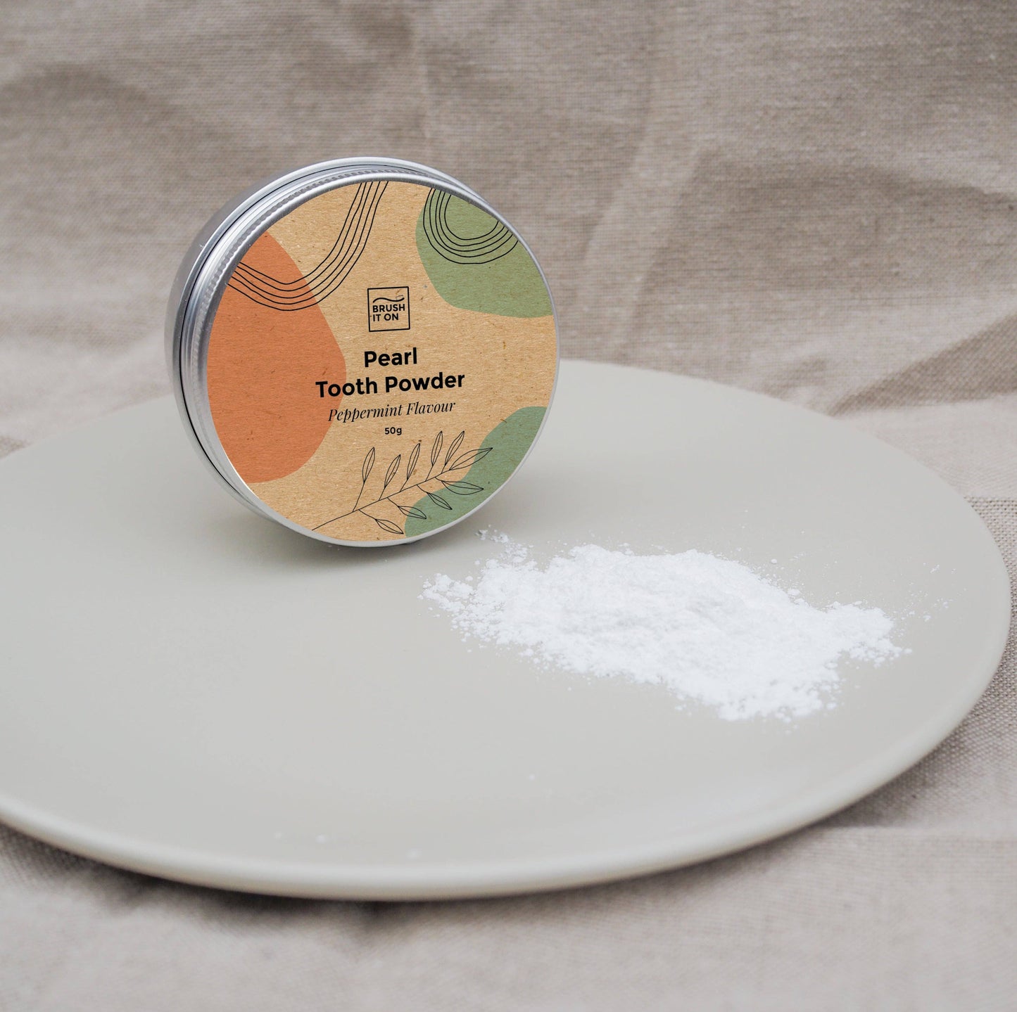Brush It On Pearl Tooth Powder 40g, Peppermint Flavour