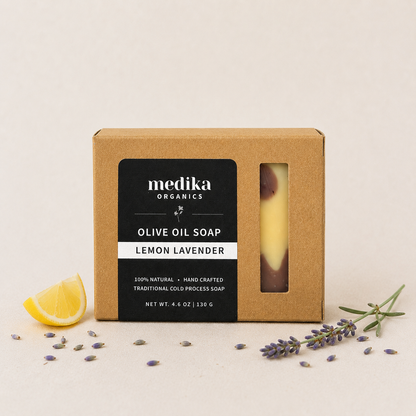 Medika Organics Lemon Lavender Soap Bar 130g, Handmade In Queensland