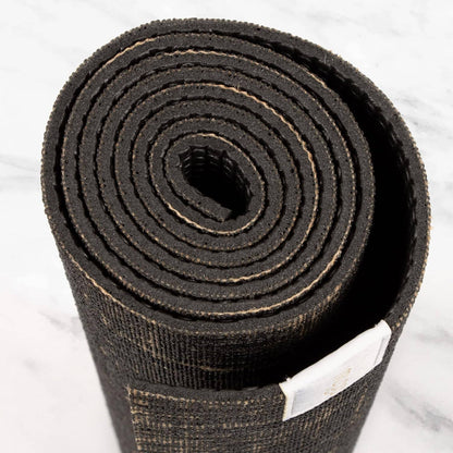 Myga Jute Yoga Mat 183cm × 61cm, Natural Black Pattern