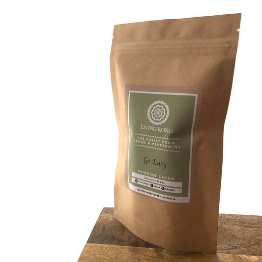 Living Koko Go Easy Drinking Cacao 100g Or 250g, The Purist Form Of Cacao & Peppermint