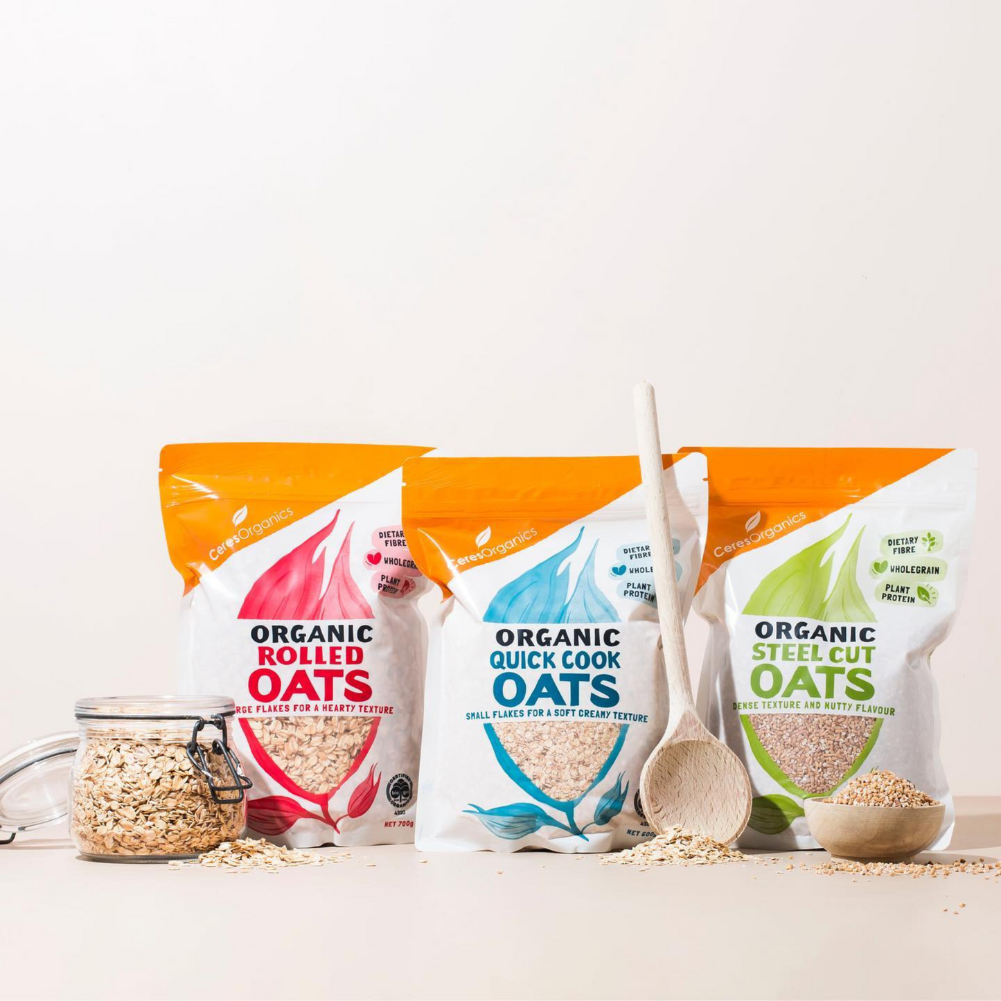 Ceres Organics Quick Cooking Rolled Oats 600g, Small Flakes For A Soft Creamy Texture