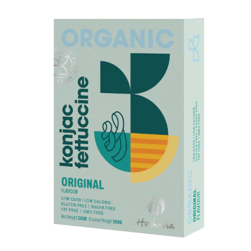 Hethstia Organic Konjac Fettuccine, Slim Pasta Fettuccine 250g, Low Carb & Low Calorie
