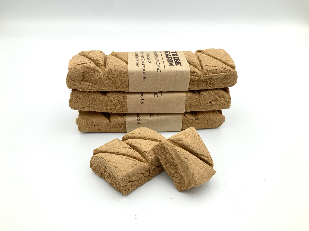 Tribe Earth Presence Incense Plank | 10 Triangles Per Plank, With Australian Vetiver Grass & West Australian Sandalwood
