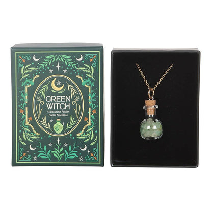 Green Witch Aventurine Potion Bottle Necklace, Carry A Little Earth Magic!