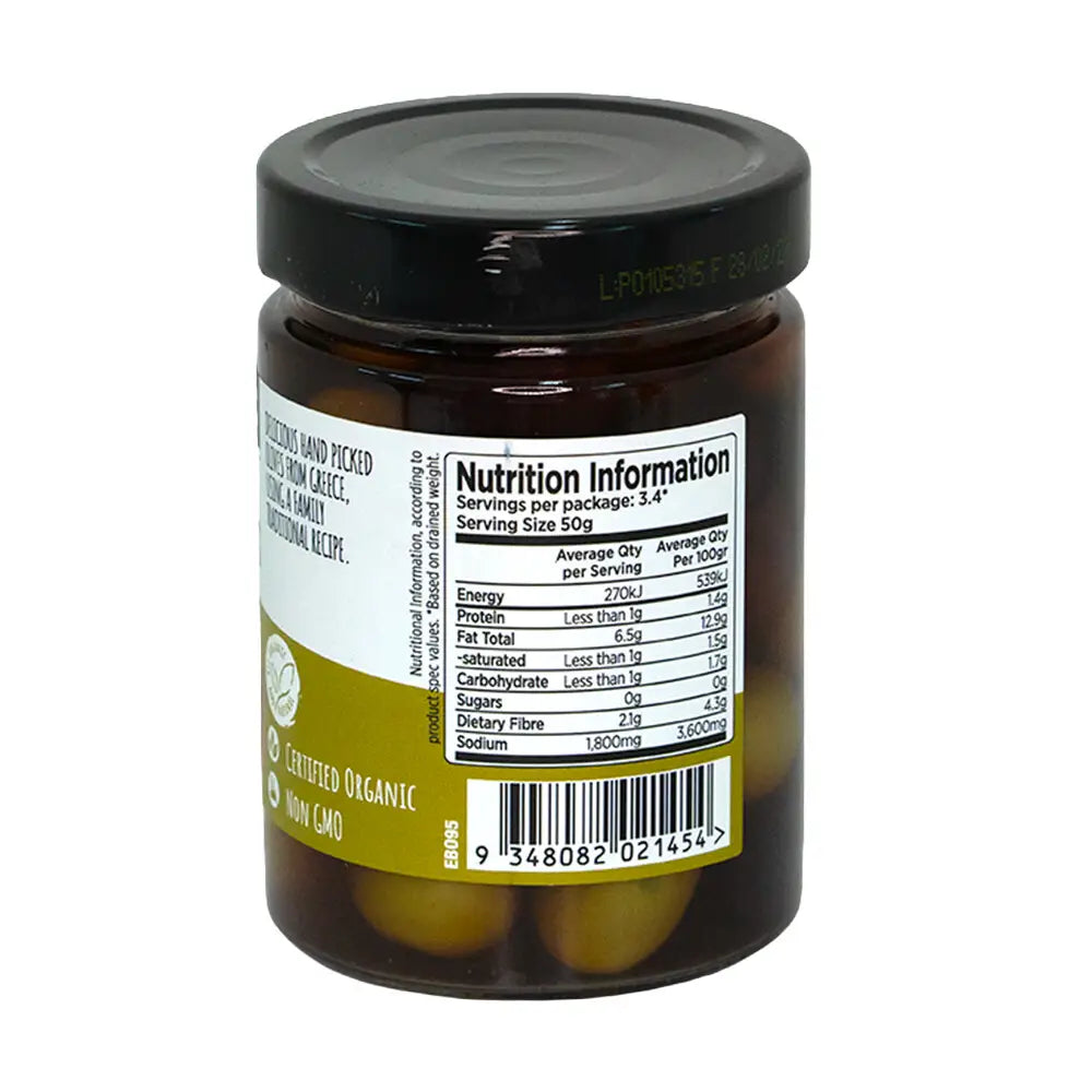 Every Bit Organic Whole Organic Mixed Olives 300g, Product Of Greece