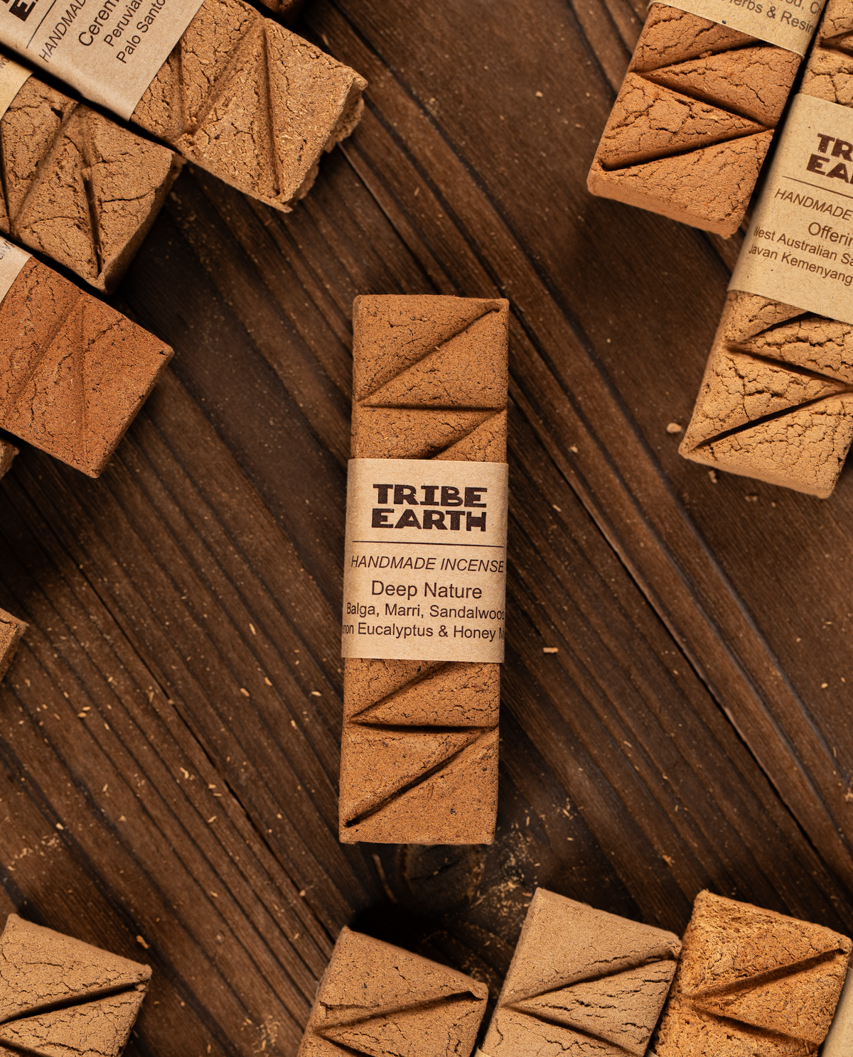 Tribe Earth Deep Nature Incense Plank | 10 Triangles Per Plank, With Lemon Eucalyptus & Honey Myrtle