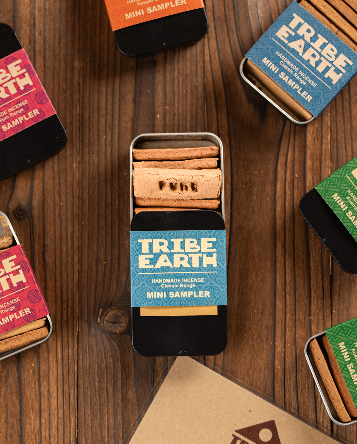 Tribe Earth Mini Sampler Tin Incense Tiles | 10 Tiles Per Tin