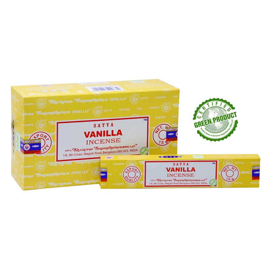 Satya Floral Series Vanilla Incense 15g, Hand Rolled In India