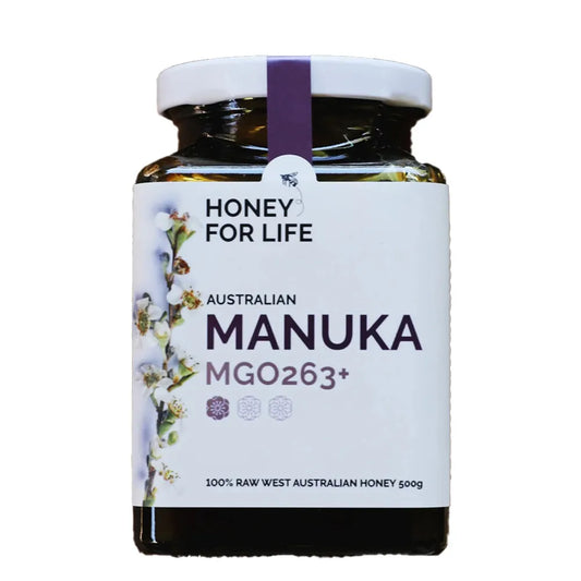 Honey For Life 100% Raw West Australian Manuka MGO 263+ 260g, For Everyday Wellbeing