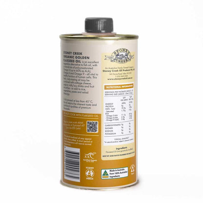 Stoney Creek Organic Cold Pressed Golden Flaxseed Oil 500mL, High In Omega 3 Fatty Acids
