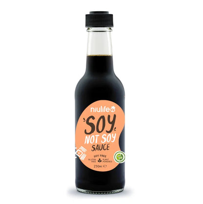 Niulife Soy-Not-Soy Sauce 250mL, Plant Powered Gluten-Free Goodness