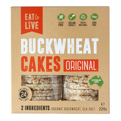 Eat To Live Buckwheat Cakes 220g, Original ONLY Two Ingredients