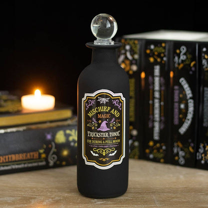 Mischief & Magic Trickster Tonic Decorative Glass Potion Bottle, A Captivating Accent Piece