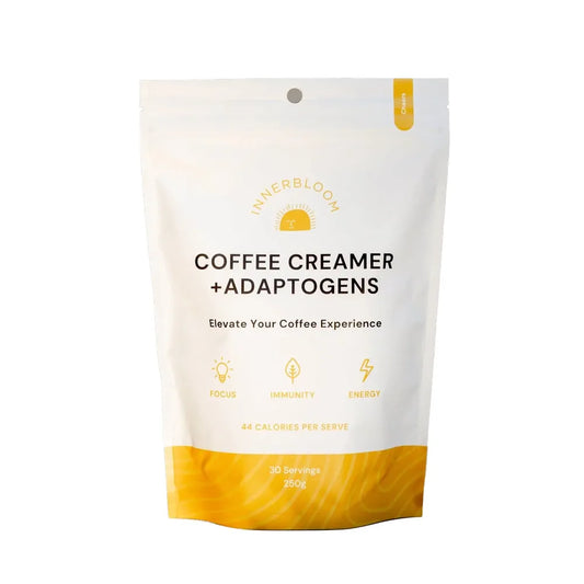 Innerbloom Coffee Creamer + Adaptogens 250g, Sweet & Creamy To  Elevate Your Coffee Experience Coconut Flavour