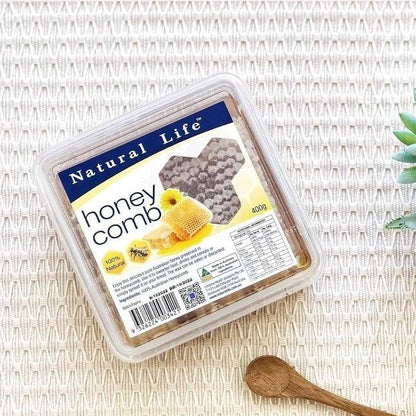 Natural Life 100% Pure Australian Honey & Honeycomb 400g, Perfect To Dizzle Over Yogurt