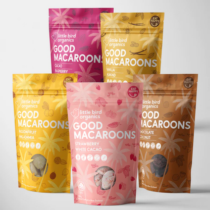 Little Bird Organics Good Macaroons 125g, Passionfruit & Macadamia Flavour